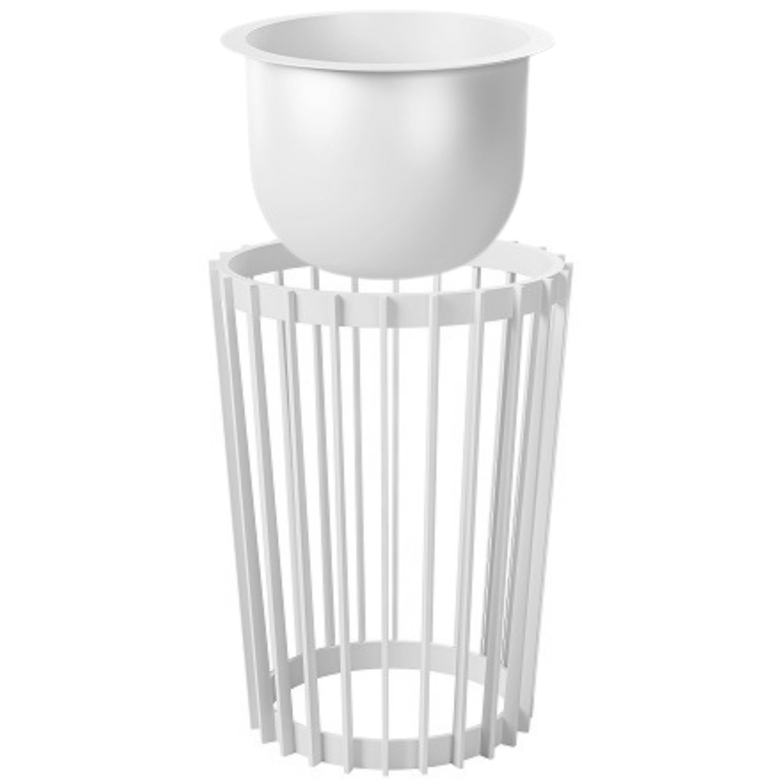 Supporto per fiori Ø 30 cm x H 40 cm | Porta piante in robusto plastica, utilizzabile su entrambi i lati | Fioriera per interni ed esterni | Tavolo per piante moderno e pratico | Bianco
