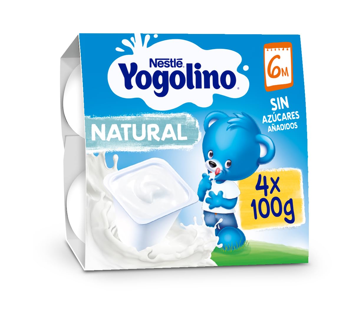 Nestlé Yogolino Natural sin Azúcares, Pack de 4 x 100g