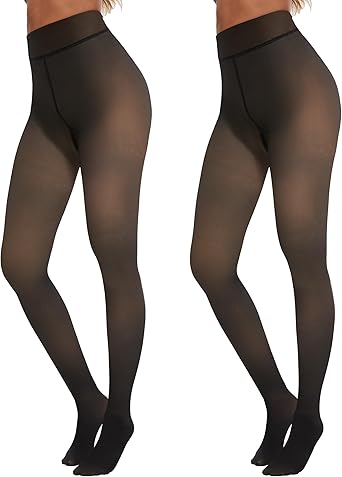 TNNZEET Fleece Lined Tights Women — Pantyhose Colorful Opaque Black Sheer Thermal Winter Warm Leggings Under Dress