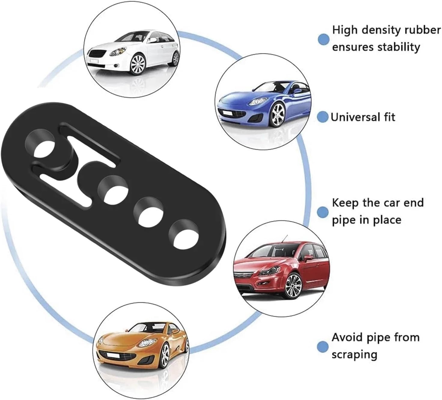 Rubber Exhaust Hanger 8 Pcs Exhaust Pipe Brackets 4-hole Silencer For Cars
