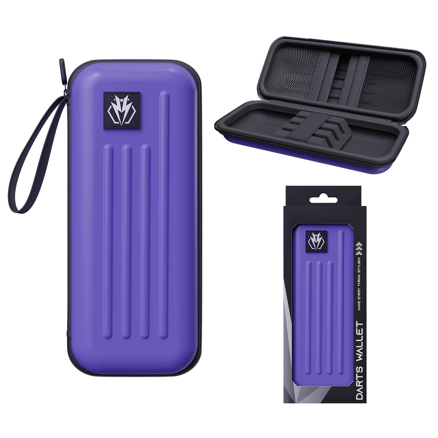 Dart Case,Dart Carrying Case Holds 3 Assembled Darts and Accessories Darts Wallet Darts Carrying Case for Steel Tip or Soft Tip Darts Extra Accessories,Built-in Storage Tubes and Pockets (Purple)