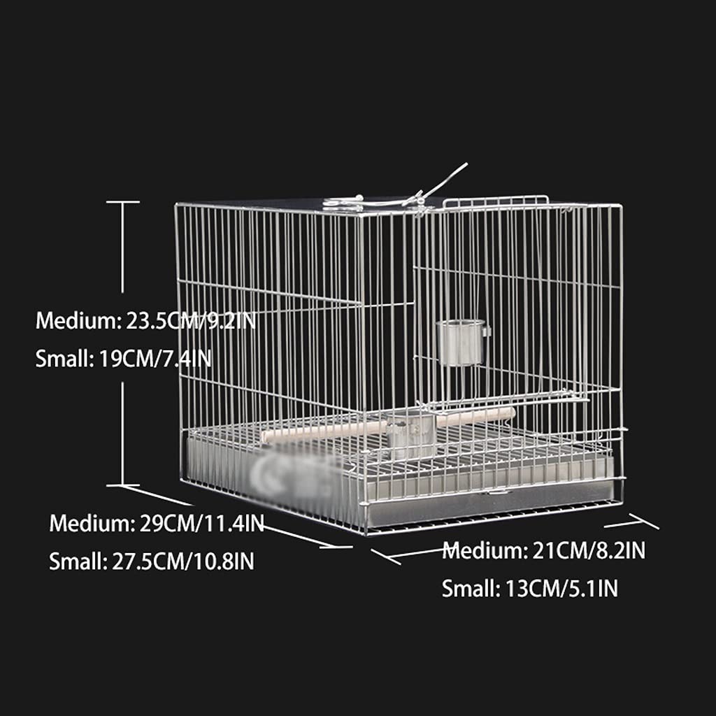 Klatka dla ptaków Klatka dla ptaków ze stali nierdzewnej Kwadratowa mała klatka do kąpieli Akcesoria do klatek dla ptaków ze stali nierdzewnej dla Myna Thrush Budgerigar Piwonia Wystrój klatek