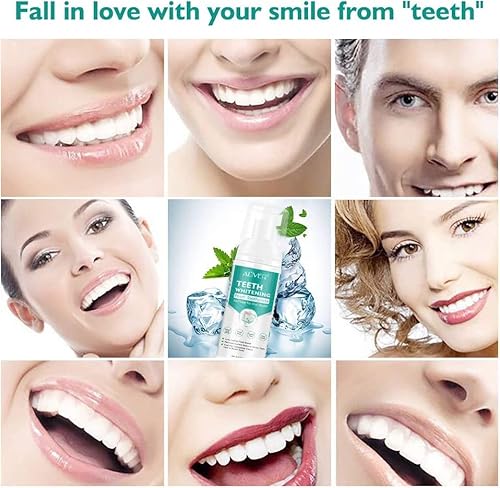 Teeth Whitening Toothpaste Foam-Baking Soda Toothpaste,Ultra-Fine Mousse Deeply Clean Gums,Intensive Stain Removal,Travel Friendly, Easy To Use,Oral Care Toothpaste Replacement Mouth Wash Water(60Ml) #TOP7