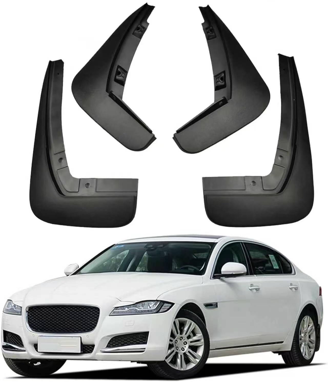 FengXH No-Drill Mudflaps for Jaguar XF 2009-2015, Bolt-On Kit, Road Legal