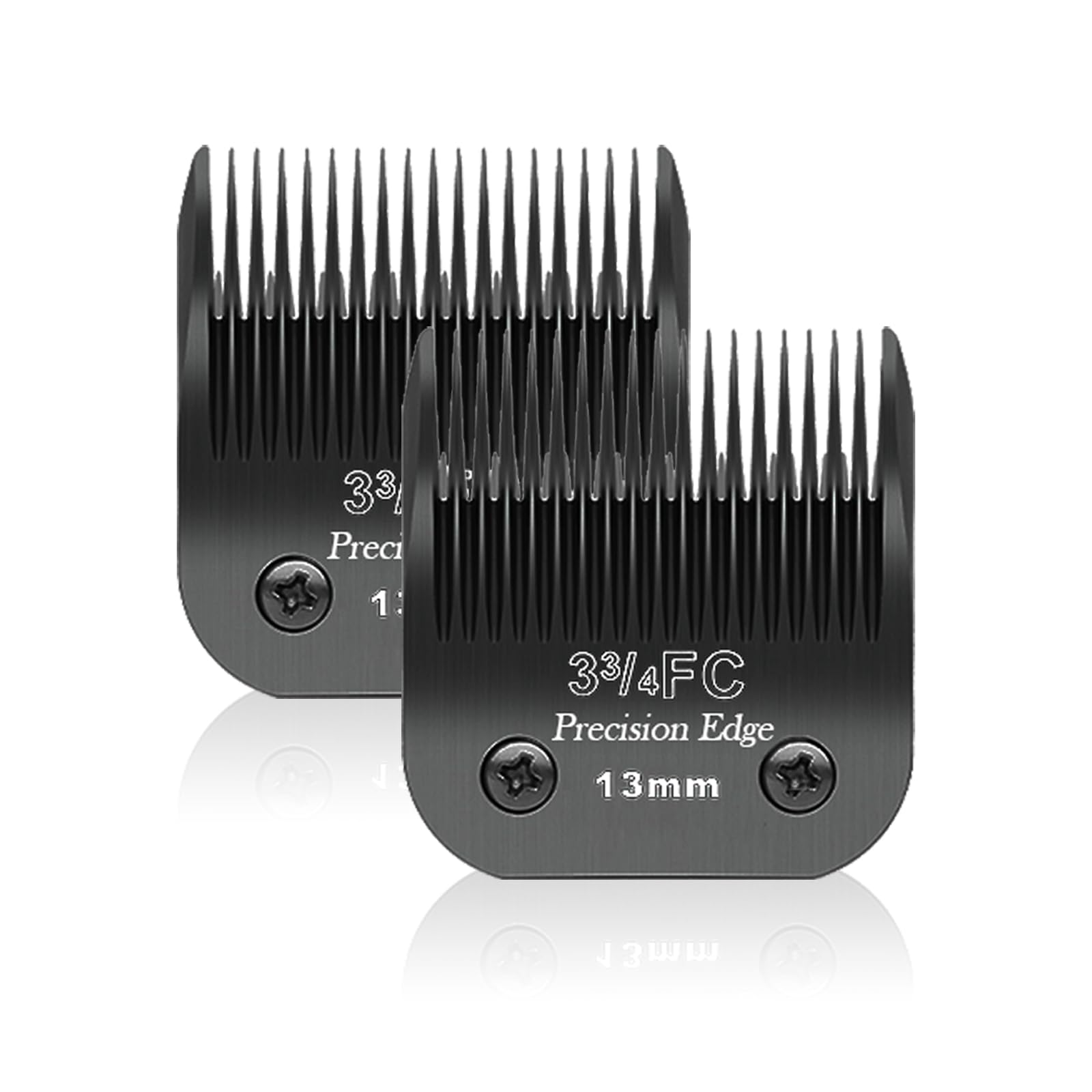 BESTBOMG Lama di Ricambio per toelettatura di Cani, Compatibile con Le Serie Heiniger/Andis A5/Wahl 10KM Series Tosaerba per Cani, Taglia 3F 1/2" (13 mm), Lunghezza di Taglio, 2 unità Nero