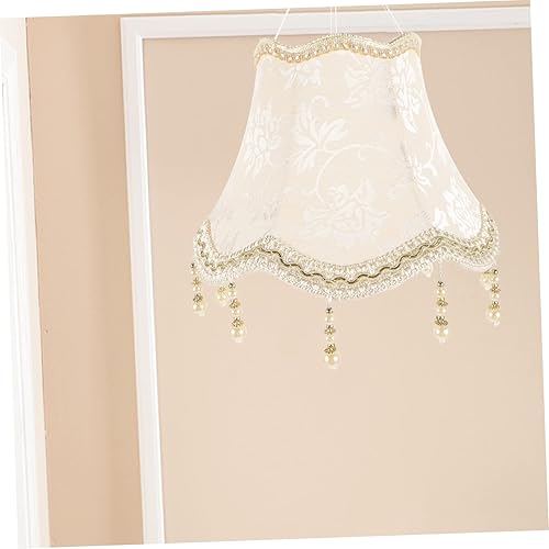 Miniatura 7 de DOITOOL Pantalla de jacquard para lámpara de pie, pantalla de vieira grande, pantalla de tela, pantalla de flores, cubierta decorativa de cuentas