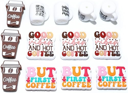 Miniatura 5 de MONSEALYT 12 cuentas de silicona con temática escolar para bolígrafos, llaveros para hacer personajes, cuentas focales de silicona sueltas de goma a