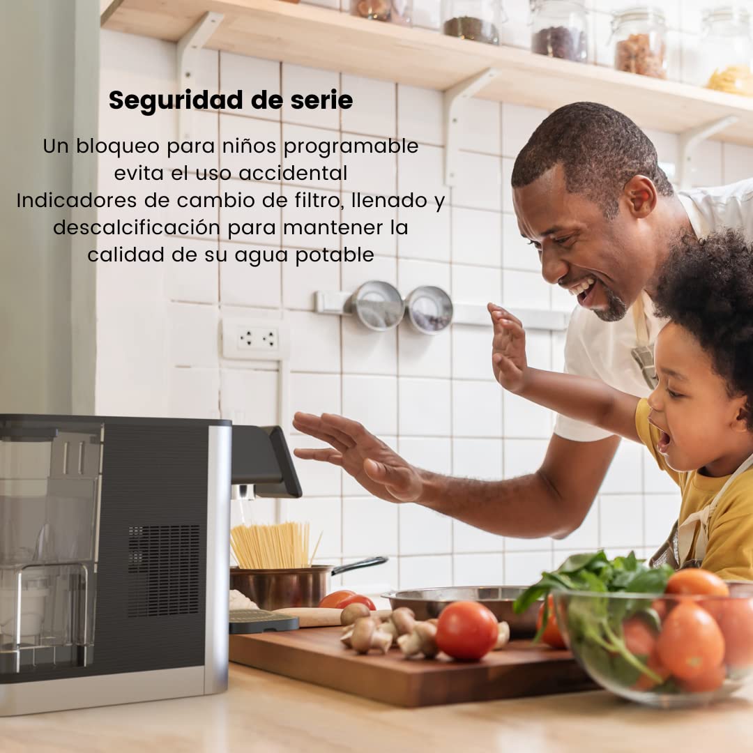 Dispensador instantáneo de Agua Caliente y fría con Filtro Aqua Optima Aurora, 3,8 l de Capacidad, Incluye 1 Filtro de Agua Evolve+ de 30 días para Reducir los microplásticos y el Cloro