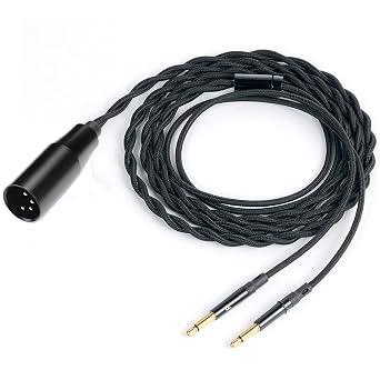 Monitor Headphone Cable,Dual 3.5mm Over-Ear Headphone Wire,High Purity Oxygen Free Copper AUX Cord Compatible with Hifiman HE4XX HE560 Meze 99 MeZe 105 for Musicians Audiophiles 4PIN-XLR 6.5ft