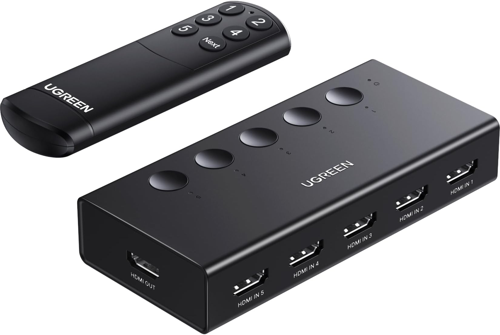 - UGREEN 4K@60Hz HDMI Switch 5 in 1 Out 2.0 Switcher with Remote 5 Port Selector Box Support 3D CEC HDR HDCP2.2 Compatible with PS5/4/3 Xbox Fire Stick, Black