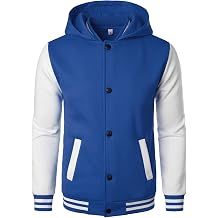 HOOD CREW Mens Varsity Jacket Fashion Hooded Letterman Jackets