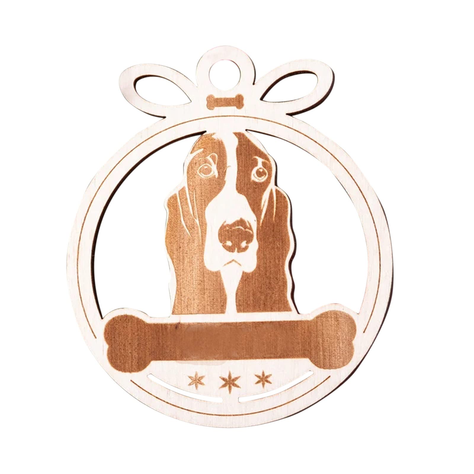 Árbol de Navidad para mascotas, adorno personalizado para Navidad, adornos de madera, decoración de nombre y colgados (L, L)