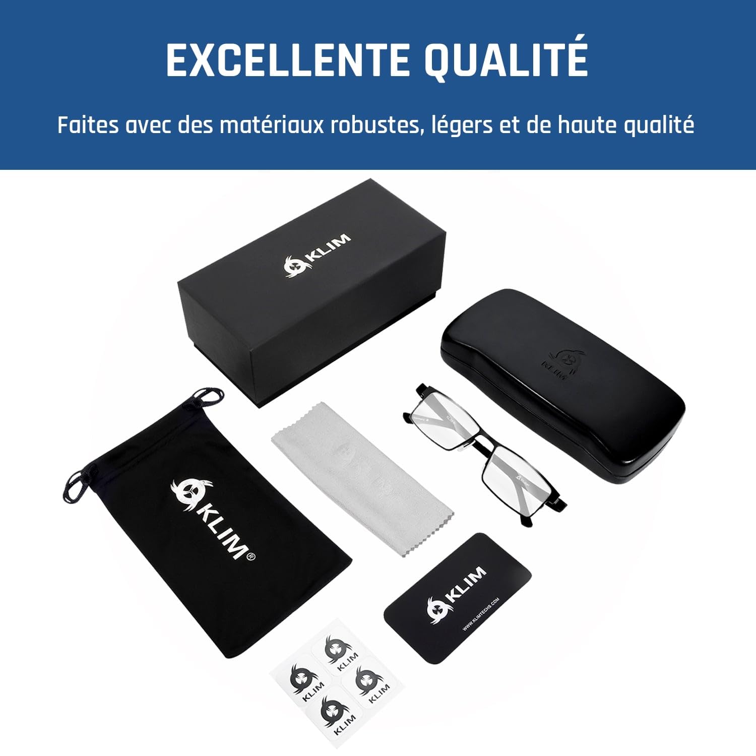KLIM Optics Lunette Anti Lumiere Bleue - Nouveau - Protège vos Yeux de la Lumière Bleue - Haute Protection pour Écrans - Lunettes Gaming PC Mobile TV - Filtre Anti Fatigue Anti UV Anti Lumière Bleue