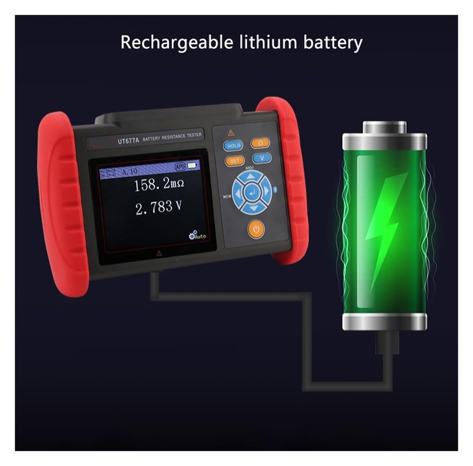 Testeur Batterie, UT677A batterie testeur de résistance interne testeur de résistance batterie Rechargeable tension température capacité