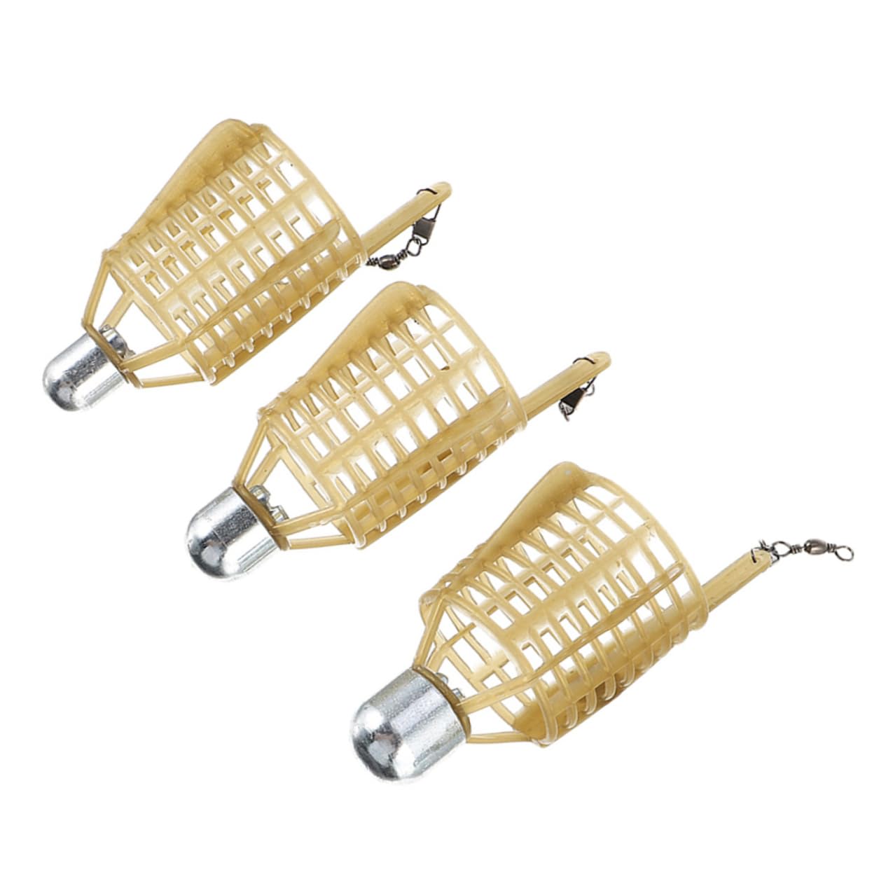 Mikikit 3Pcs Fishing Bait Cage Portable Outdoor Fishing Tool for Catching Crab Lobster Minnows Eels and Shrimp Durable and Construction Space Saving Design