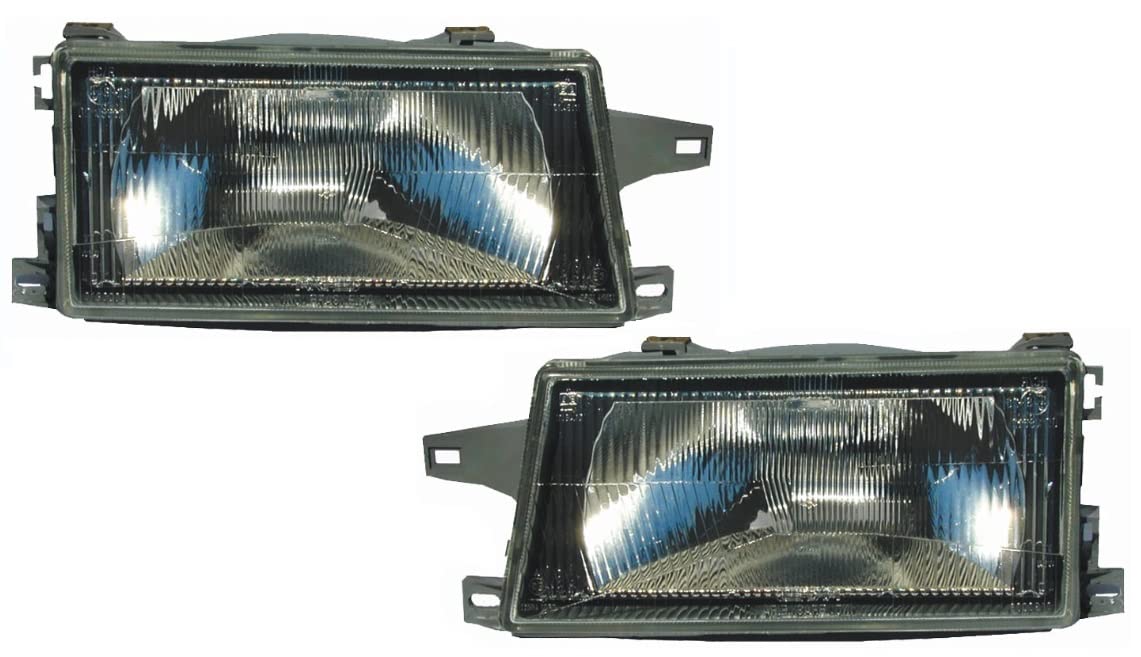 EASYSHOP24H SET 2 Faro Fanale Proiettore Anteriore Destro e Sinistro Per Fiorino e Elba dal 1991 H4 Gruppo Ottico Luce Fanalino Guidatore e Passeggero