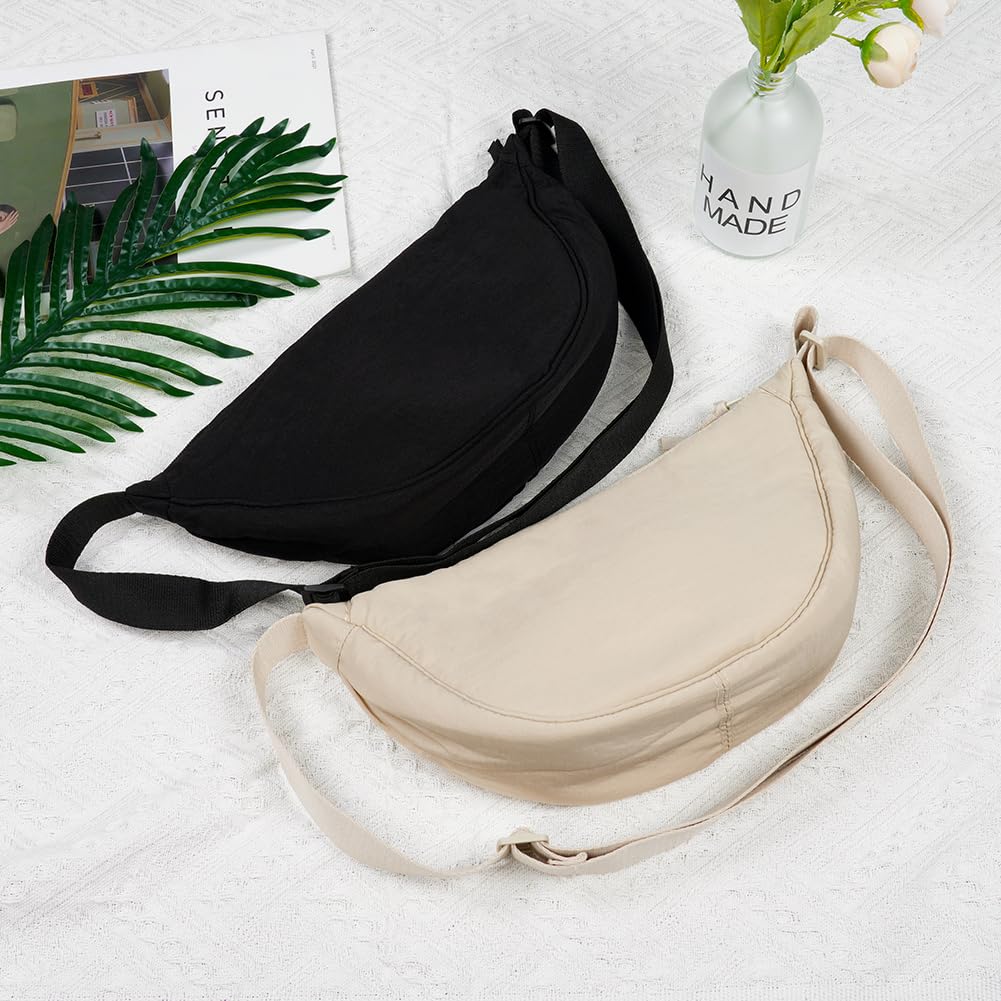 Aucuu Borsa a Tracolla in Nylon, Borsa a Tracolla a Mezzaluna da Donna, Borsa a Spalla con Tracolla Regolabile, Messenger Crossbody Bag per Shopping Viaggio