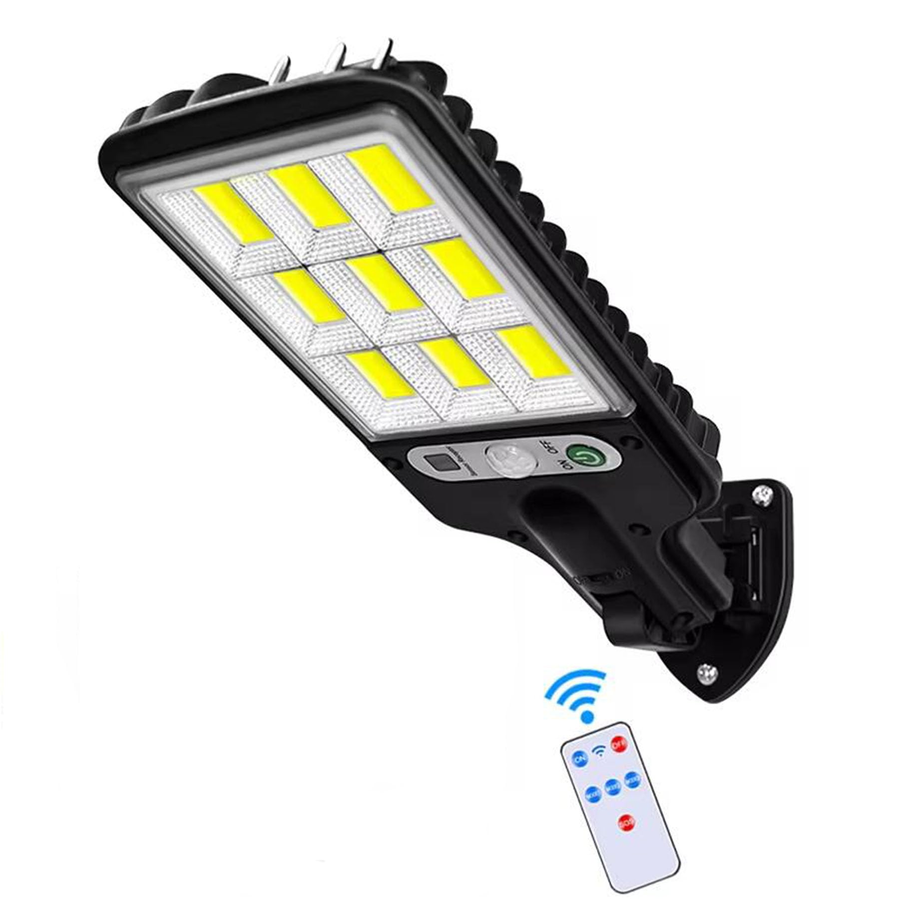 Lampe Extérieure Solaire 30W Anti-Zone Ombre IP65 avec Détecteur de Mouvement pour Cour