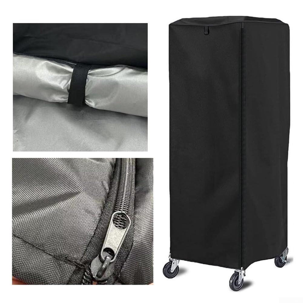 Pan Bun Rack Cover, 420D Oxford Cloth Waterproof Dustproof With Zipper Pan Rack Protective Cover, Bread Baking Rack Cover 59 * 72 * 163cm, Black