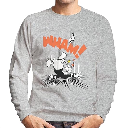 Disney Donald Duck Falling Wham Men's Sweatshirt : Amazon.co.uk: Clothing
