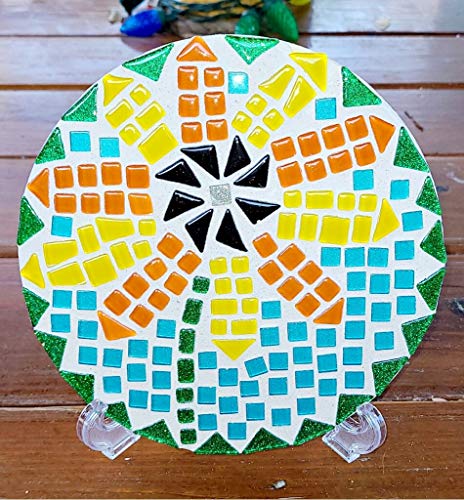DIY Kits for Adults Trivets for Hot Dishes Candle Holder Mosaic Kits for Adults (Flower)