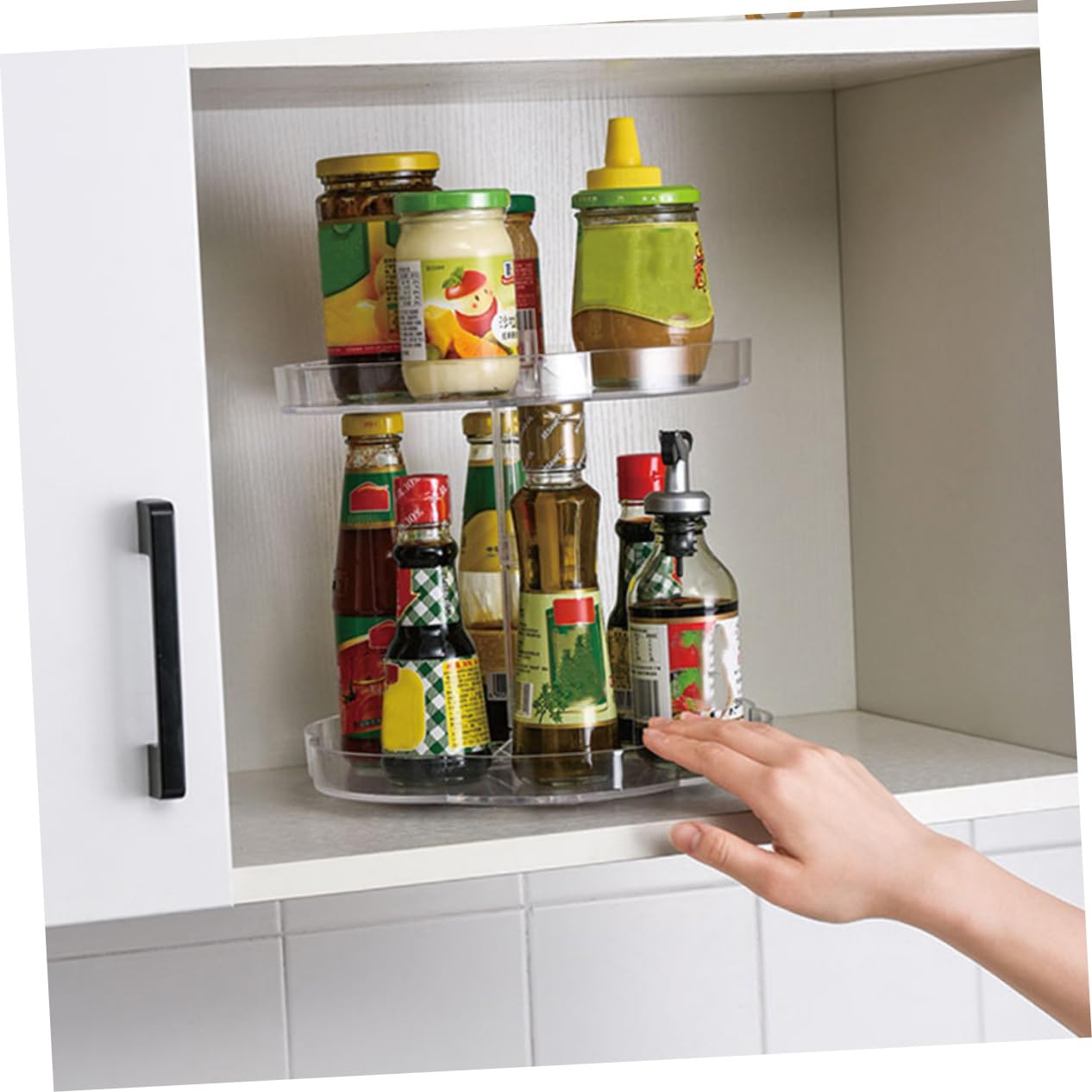 LIFKOME Portaspezie Girevole A Doppio Per Cucina Porta Condimenti Resistenti E Durevoli