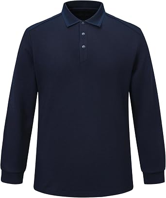 Allthemen Mens Polo Shirts Long Sleeve Pullover Casual Collared Golf Tops