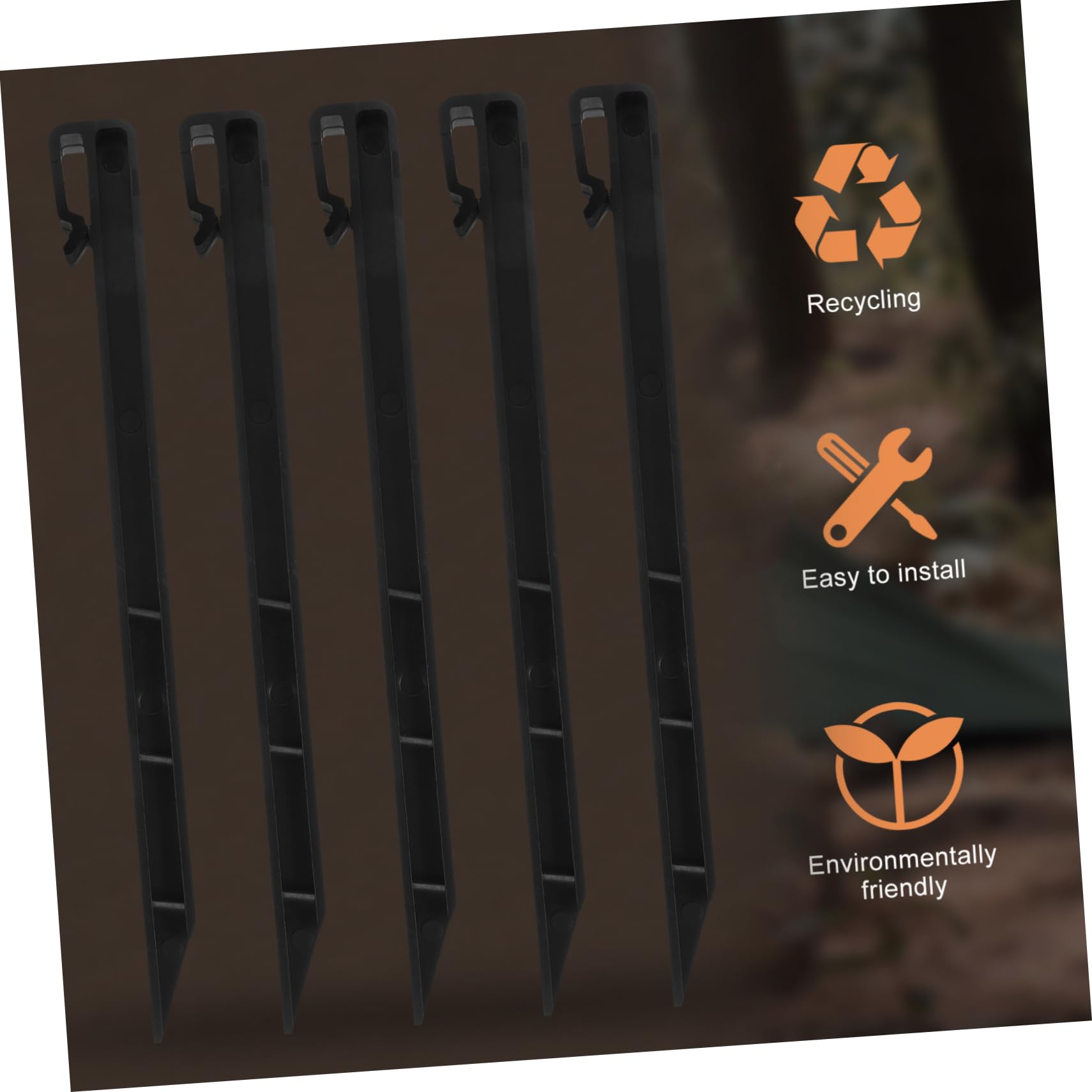 BESPORTBLE 20pezzi Picchetti Da Giardino Plastica Per Terreno Ancoraggi Per Teli e Tessuti Da Giardinaggio Facile Installazione e Rimozione Per Uso Esterno e Giardini