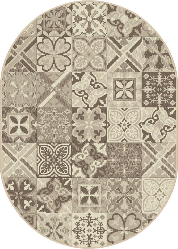 SrS Rugs® Luna Collection, Living Room Rugs, Hallway Runners, with Soft Smooth 8mm Pile. Contemporary Designs. Multi Colours, 3 Sizes (Cathedral Glass Ivory Oval, 120cm x 170cm) — image 1