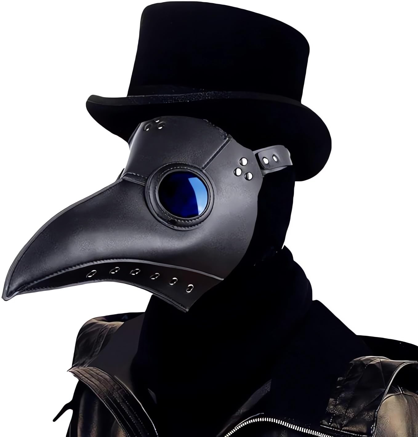 AUTOYSUR Plague Doctor Mask Retro Leather Steampunk Halloween Costume Long Nose Bird Beak Cosplay Props for Halloween Party,Steampunk Bird Plague Doctor Mask for Men Women