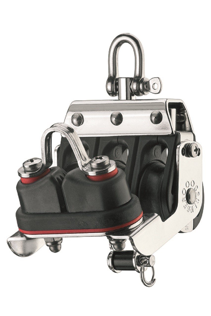 Poulie 2 Rouleaux Palan Complet Sprenger Pour Grande Voile - Cordage 10mm 15m, Poulies 2 Rouleaux, Charge 560kg Sprenger Palan Bateau