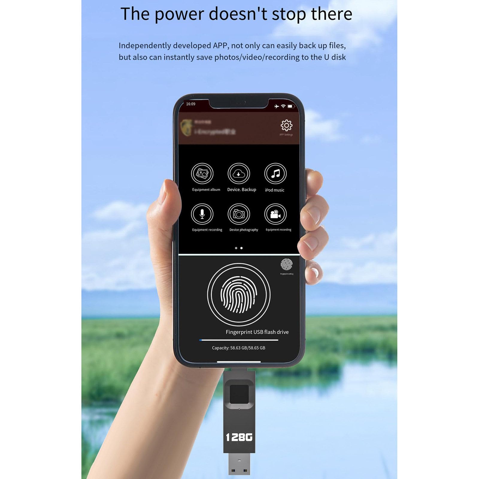 Chiavetta USB 2 in 1 da 64 GB, con protezione di sicurezza crittografata per PC e smartphone