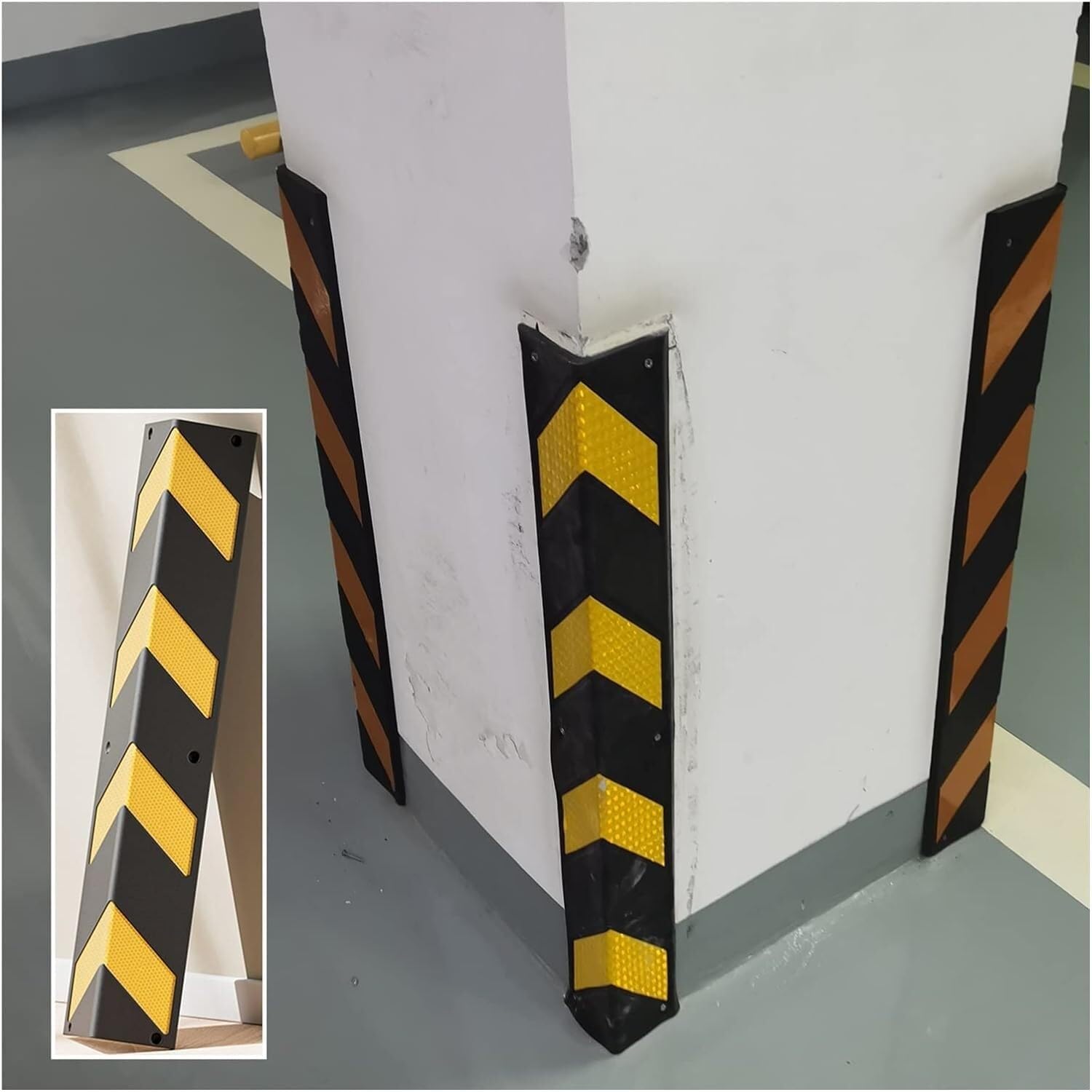Tianqihao Yellow Garage Column Protector Wall Corner Guard For Parking Garages, Reflective Car Parking Protector Bumper, 1Cm Thick Wall Corner Guards To Protect Parking, And,-15Pcs