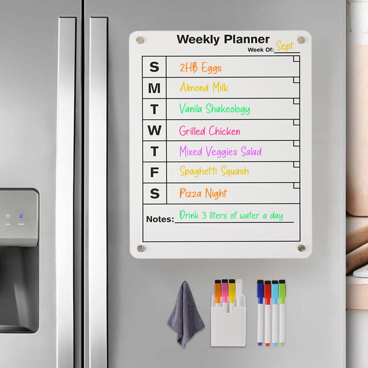 Magnetic Acrylic Weekly Planner for Fridge