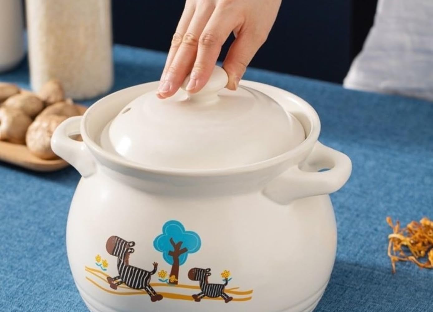 MKHJBFGIスープ鍋 家庭用ガス火力セラミックスープ鍋耐熱シチュー鍋 (3500ml)