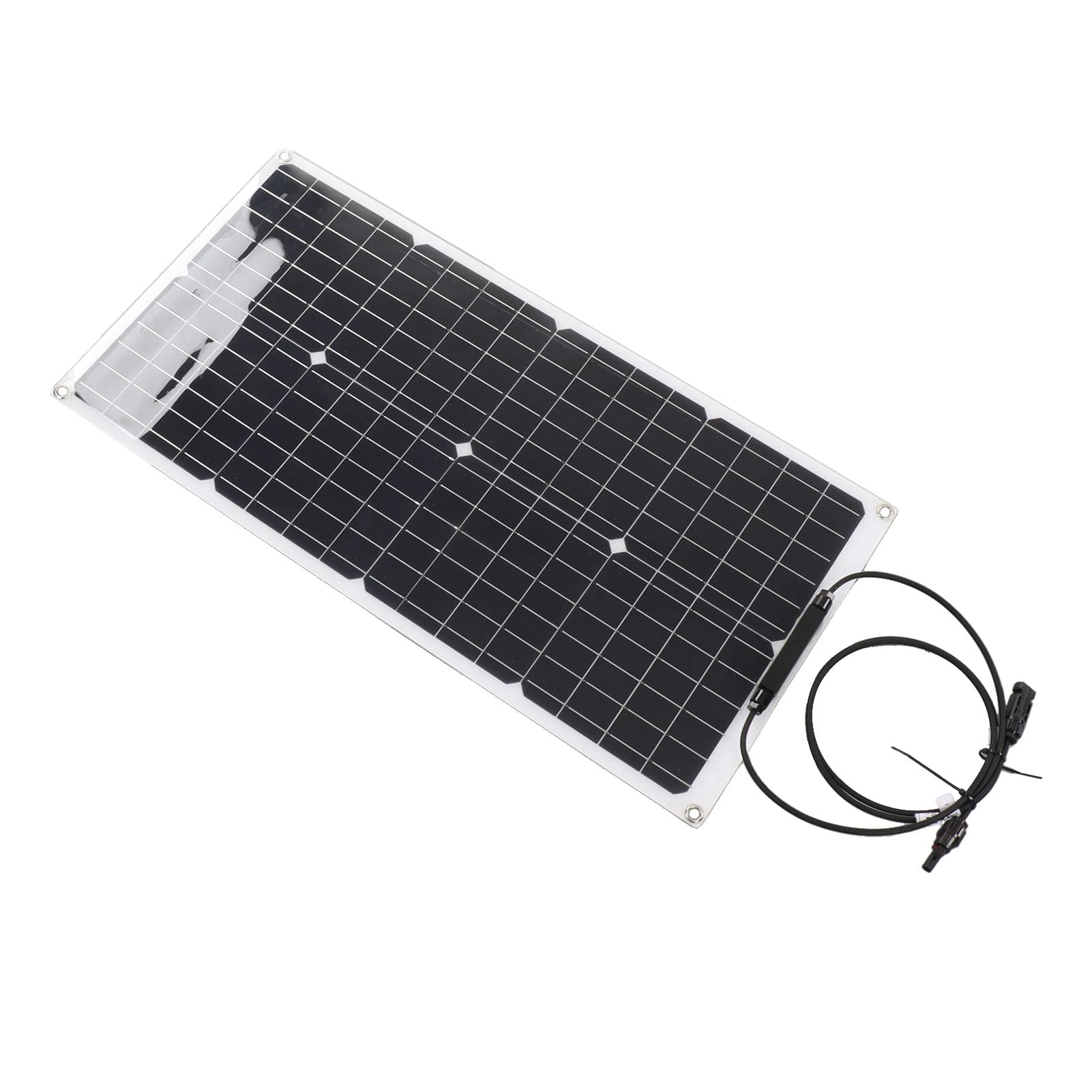 Fafeicy Panel Słoneczny, Monokrystaliczny Przenośny Panel Fotowoltaiczny 50 W 18 V IP65 Wodoodporny do Samochodu RV Łódź Morska, ładuje Telefony, Tablety Power Banki do Użytku na Zewnątrz