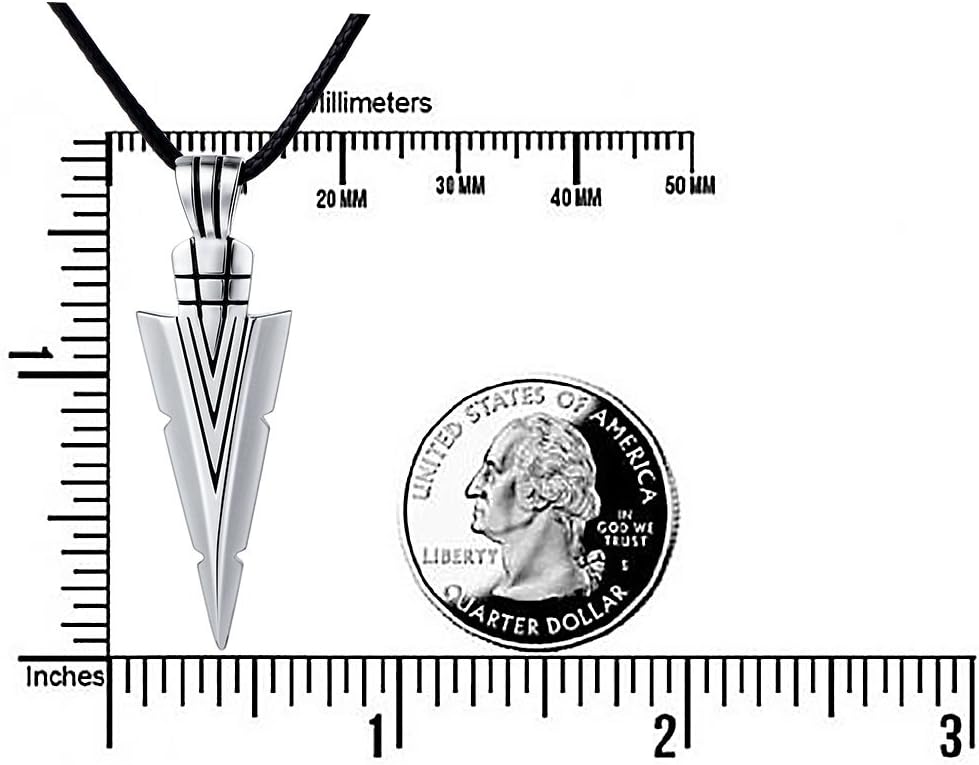 Alphm Men's 925 Sterling Silver Arrow Arrowhead Poseidon Sentimental for Him Boyfriend Pendant Necklace Gift Cords - Image 4