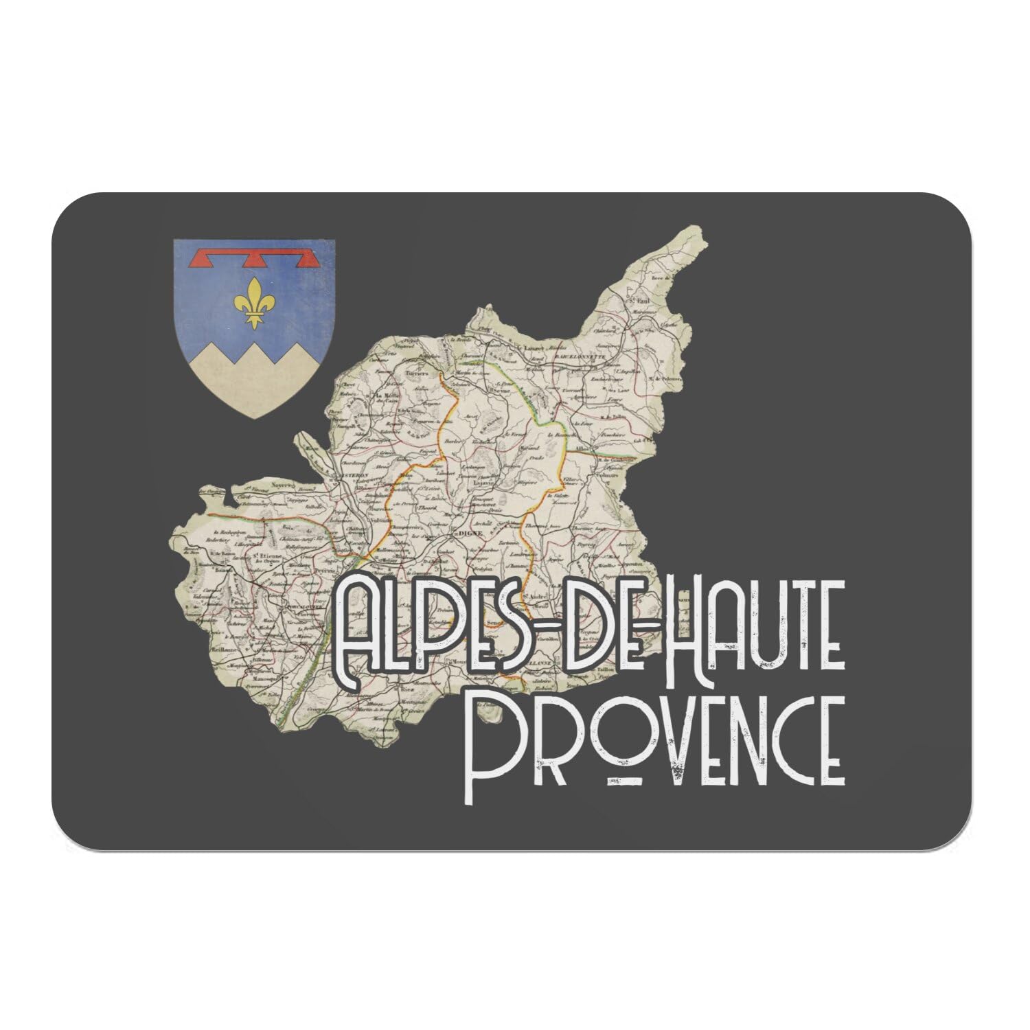Sets de table Alpes de Haute Provence 04 format XL noir