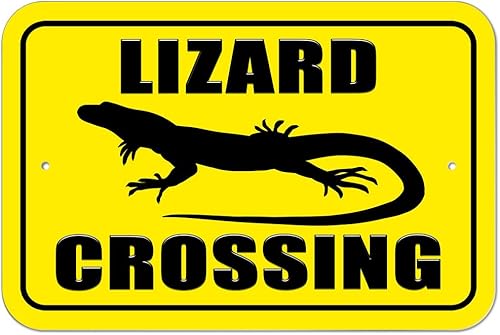 GRAPHICS & MORE Letrero de plástico para cruzar lagartos, 6 x 9 pulgadas (6.0in x 9.0in)