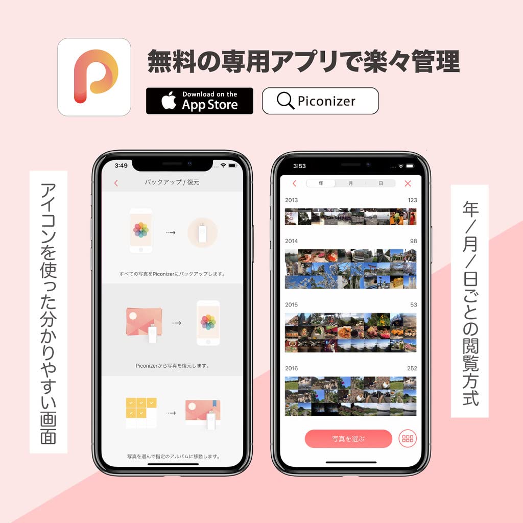 Amazon.co.jp: ピコナイザー Piconizer3 256GB iPhone USBメモリ 写真 