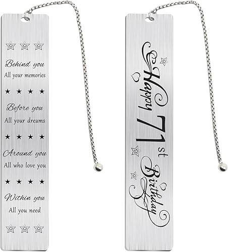 Jzxwan Regalos de feliz cumpleaños 71 para mujeres y hombres, marcador de cumpleaños de 71 años, ideas de regalo de tarjeta de cumpleaños de 71