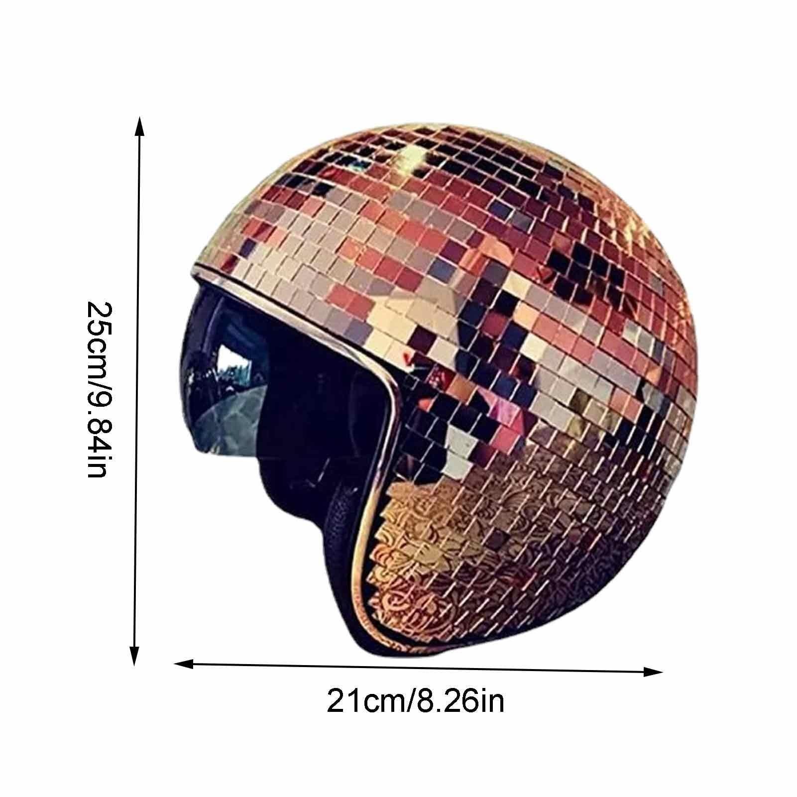 Discokugel Hüte, Disco Spiegel Hut, Glitzer Spiegel Glas Disco Ball Hut, DiscoKugel Spiegel Hut Mit Einziehbarem Sonnenschutz, Glas Disco Kugel Hut Für Club, Bühne, Bar(Silber)