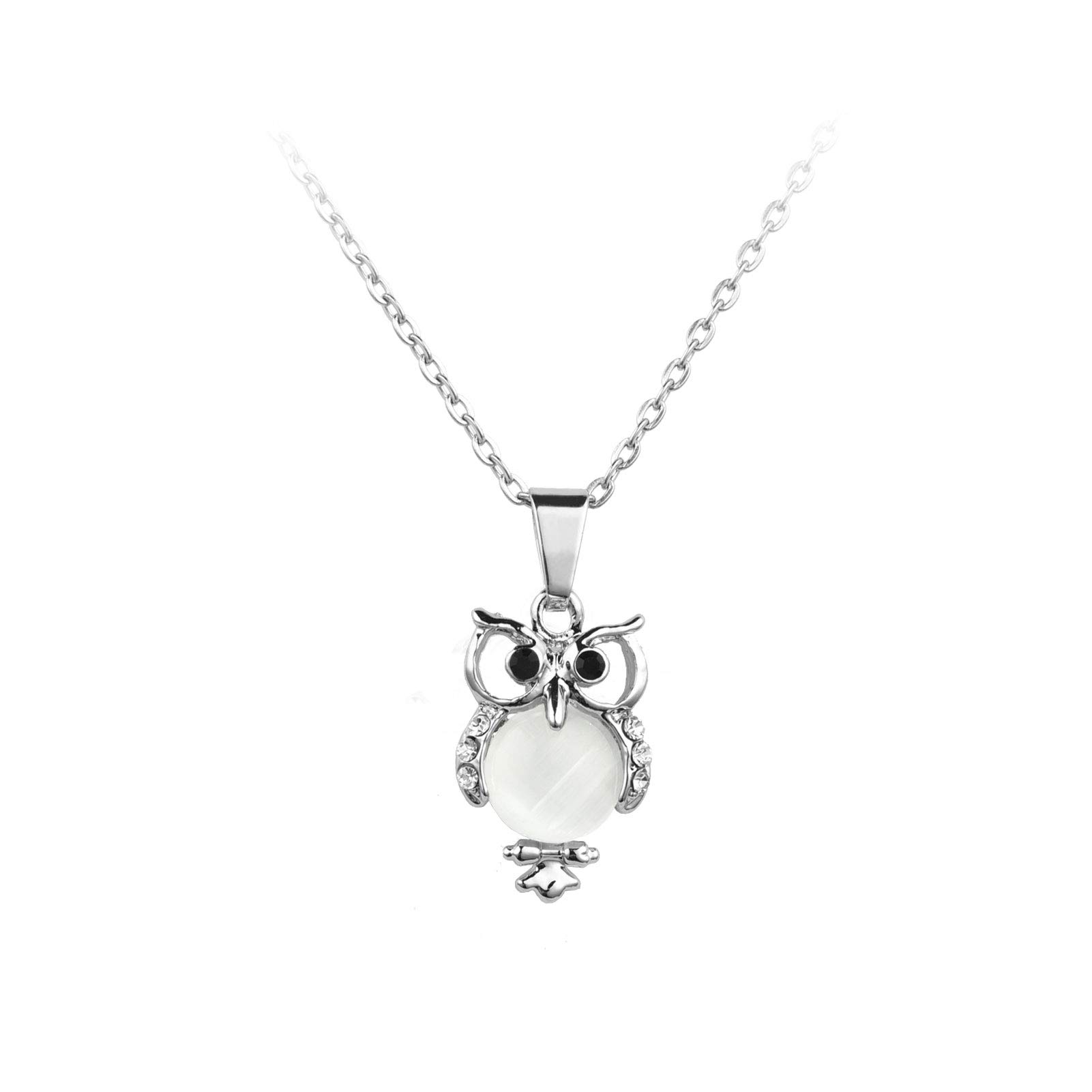 Owl Necklace for Women Wisdom Smart Animal Bird Pendant Cubic Zirconia
