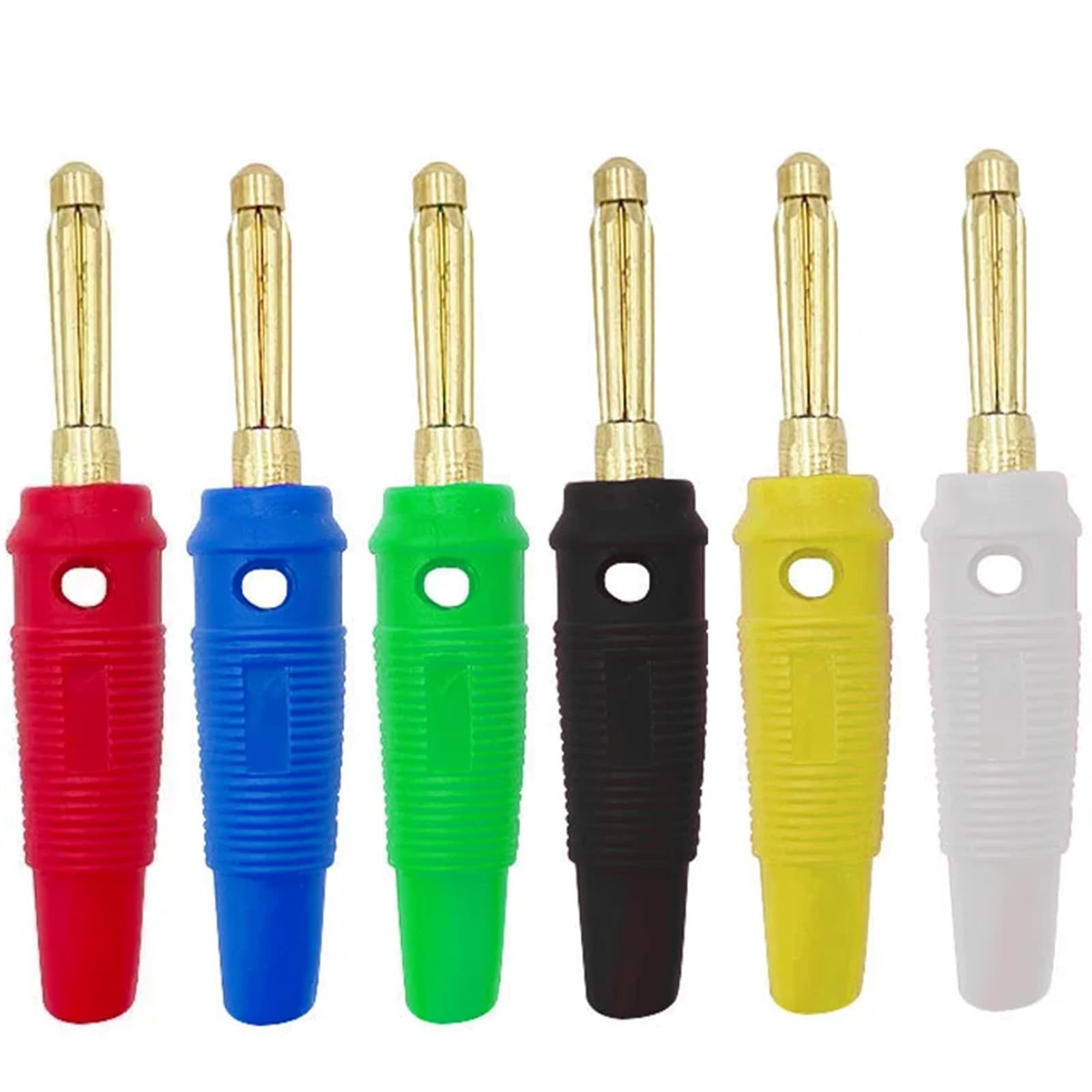10 sztuk pozłacane 4 mm wtyk bananowy złącza głośnika wzmacniacz łącze jack jack do zacisków kablowych (10 czerwony)