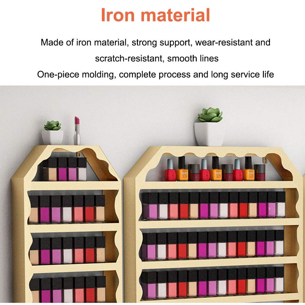 Expositor Metálico para Esmaltes De Uñas, Expositor De Pared De 6 Niveles, Resistente Al Agua Y Antioxidante, para Cosméticos Y Esmaltes, Dorado, E