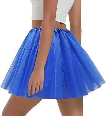 Women's 5-Layer Tulle Tutu Skirt, Adult Dance Ballet Tulle Dress,Teens Halloween Cosplay Running Tutu