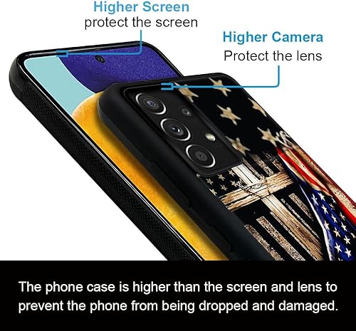 Miniatura 5 de DAIZAG Funda compatible con Samsung Galaxy A32 4G, bandera estadounidense de madera cruzada para hombre y mujer, protección completa, a prueba de