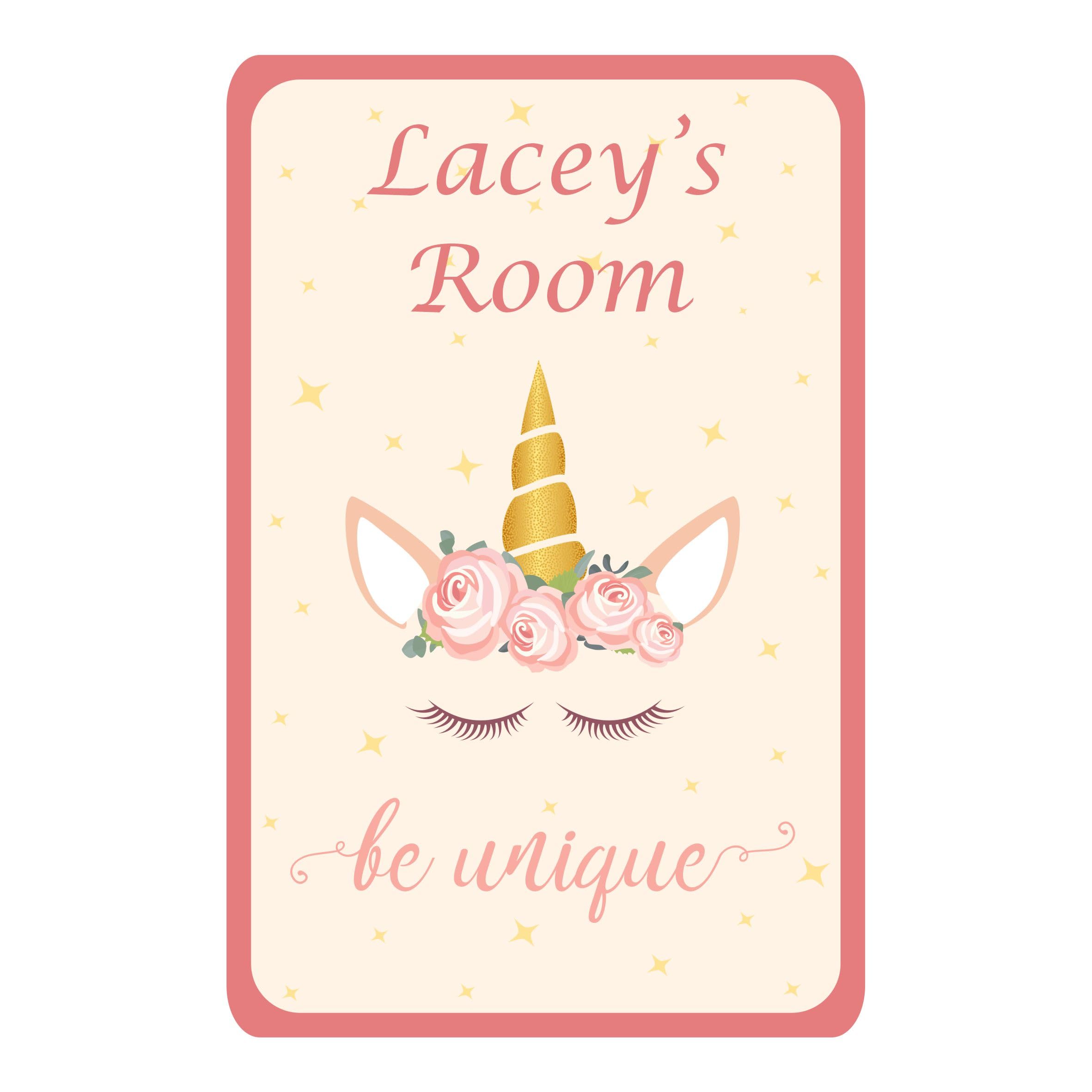 Precision Designs Girls Unicorn Head Band Kids Bedroom Door Sign Personalised For You - Any Name! Door Plaque,/Boys,Nursery,Decor,Kids Room,Animals