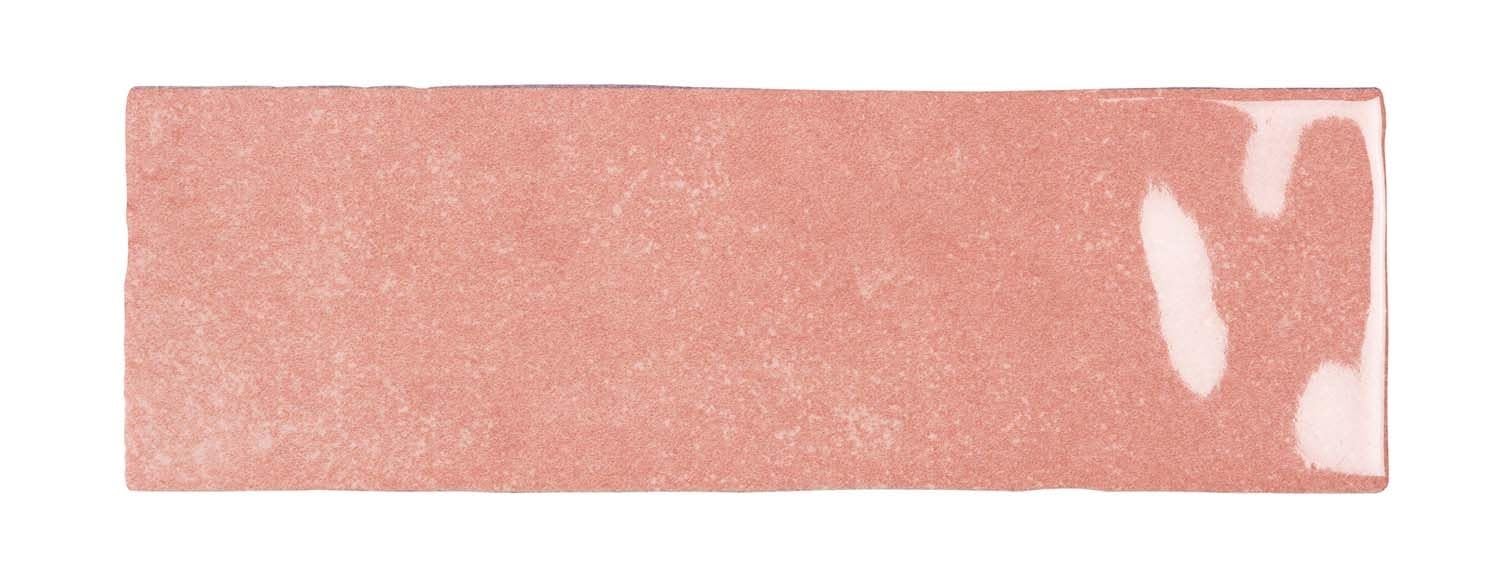Go Bathrooms Rosa Capri Bathroom Wall Tiles Porcelain Glossy Brick Effect Shape Gloss Finish–65 X 200Mm- Box Of 27 - Pink