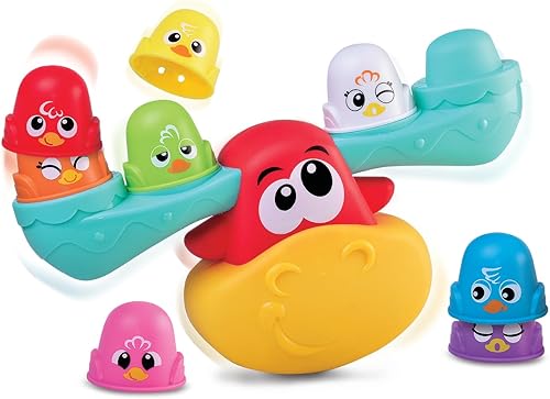 Kidoozie Juguete apilable de alce tambaleante - Juguete apilable divertido y hábil para edades de 12 meses + construye alto, ríete más. Ayuda a